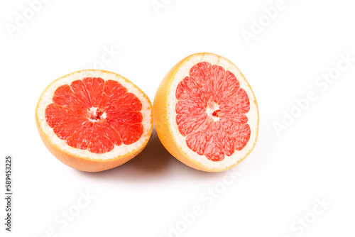 slice of grapefruit isolated on white background