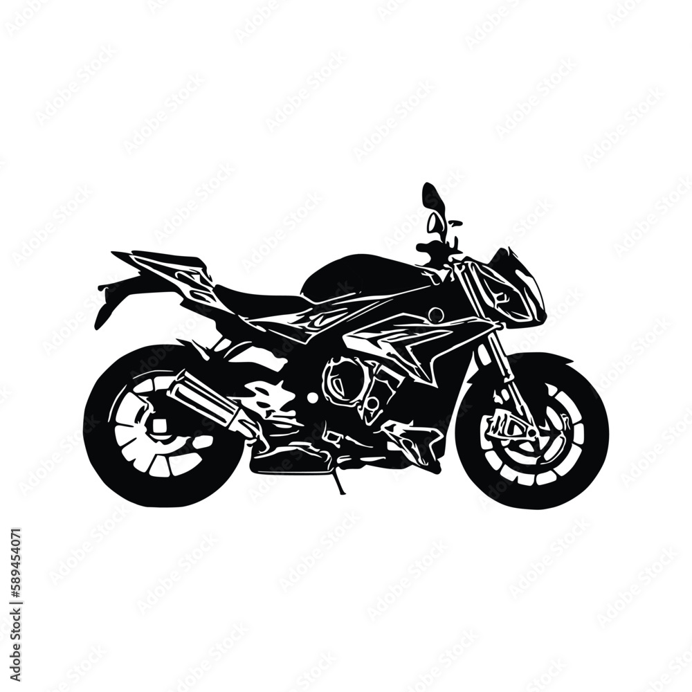 Obraz premium Motorcycle silhouette Vector. Art Vectorizer.