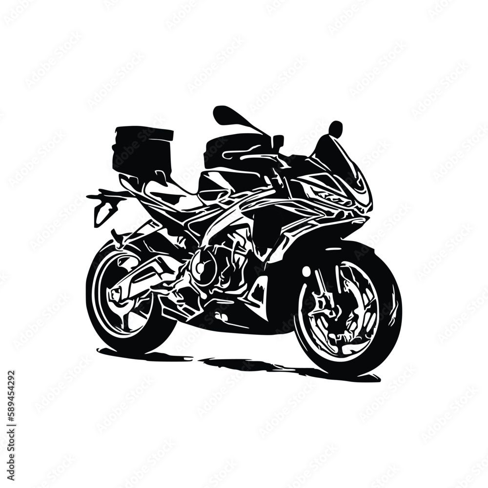 Fototapeta premium Motorcycle silhouette Vector. Art Vectorizer.