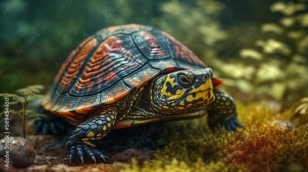Obraz premium Life-like Turtle Illustrations: A Visual Treat for Nature Lovers, Generative AI