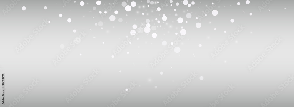 Light Snowfall Vector Silver Panoramic