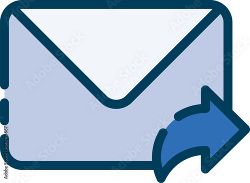 The Forward Message icon is a symbol used to represent the action of forwarding or sharing a message to another person or group