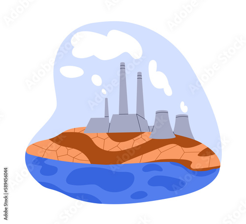 Air pollution, environment contamination, ecology concept. Toxic smoke emissi...