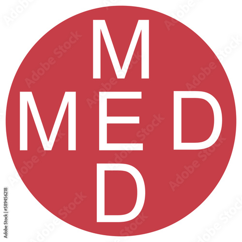Logo med cross, medica health, symbol d, care medicine sign