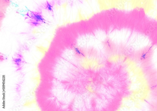 Psychedelic Flower Tie Dye Texture.  Tie Swirl Fabric. Blue Tie Dye Texture. Fun 70s Print. Classic Tie Dye Texture.  Swirl Dyed Background. Batik Shirt Art.