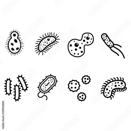 Bacteria icon vector set. Virus illustration sign collection. microbe symbol.