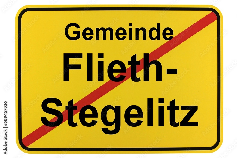 Illustration eines Ortsschildes der Gemeinde Flieth-Stegelitz in Brandenburg Illustration eines Ortsschildes der Gemeinde Flieth-Stegelitz in Brandenburg