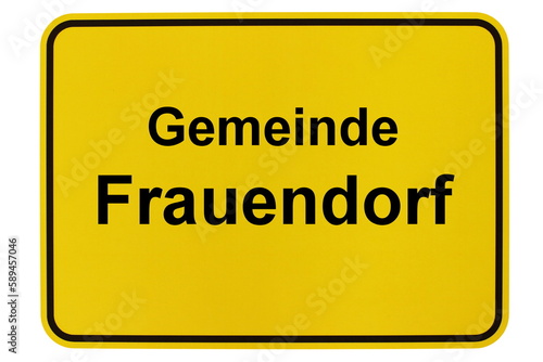 Illustration eines Ortsschildes der Gemeinde Frauendorf in Brandenburg photo