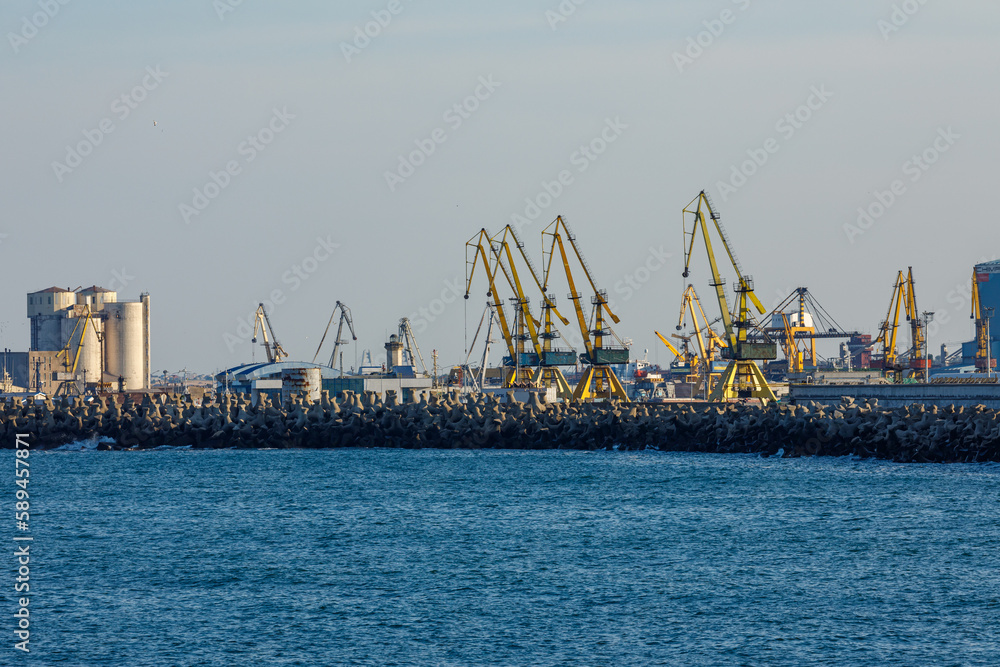 The harbor of Constanta at the Black Sea in Romania
