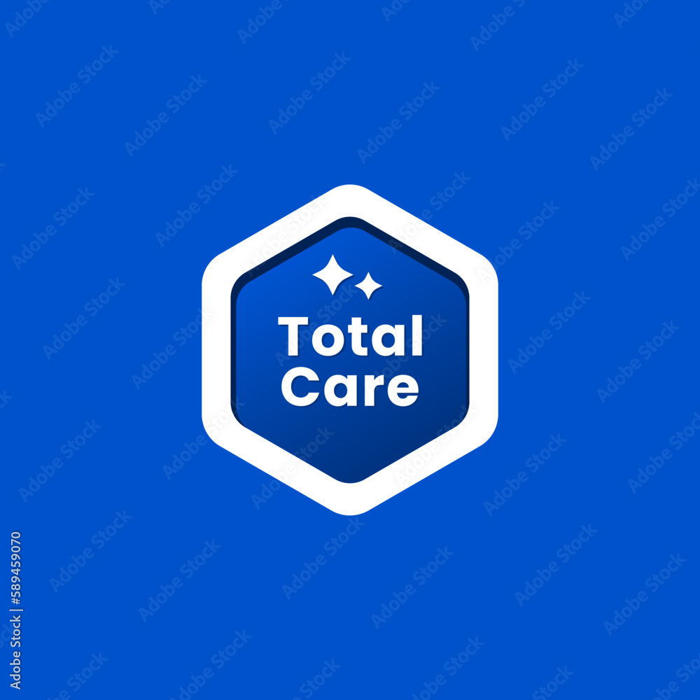Total care label vector or total care logo vector isolated in flat