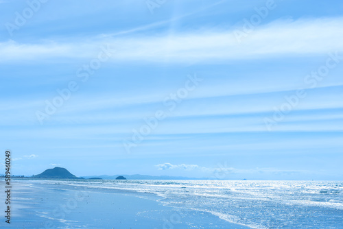 Blue tones background coastal image