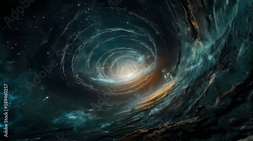 Space wormhole, nebula background or wallpaper design, Generative AI © Filip