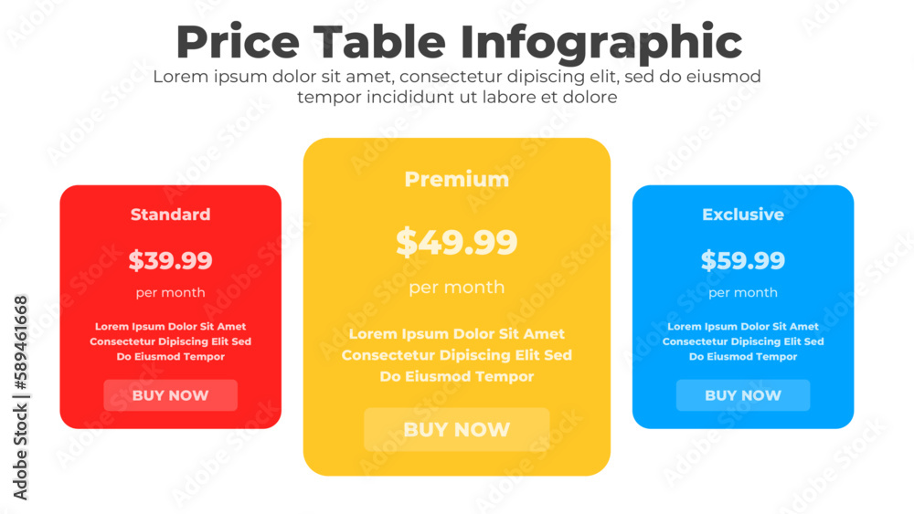 Obraz premium Pricing table template design vector