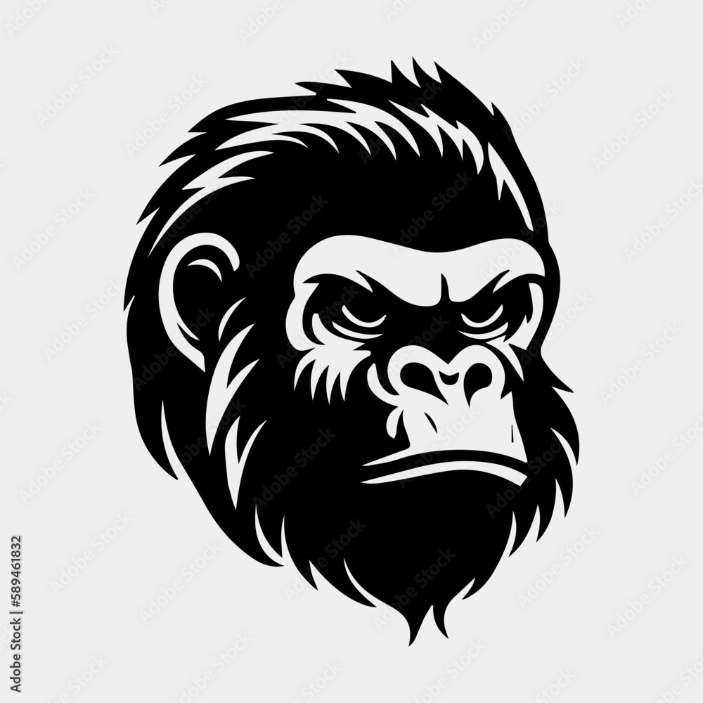 Gorilla head vector illustration for logo, symbol