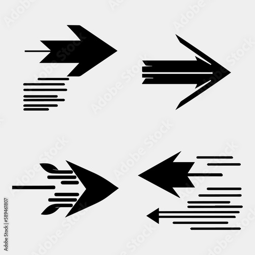 vector Set arrow icon. Collection different arrows sign