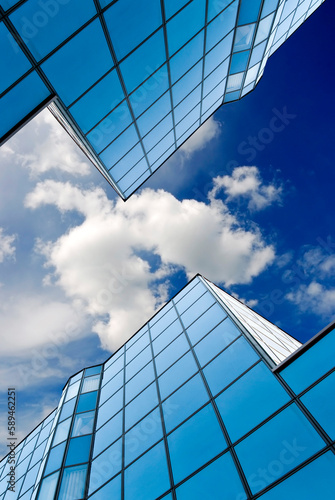 modern blue buildings and sky  low angle view