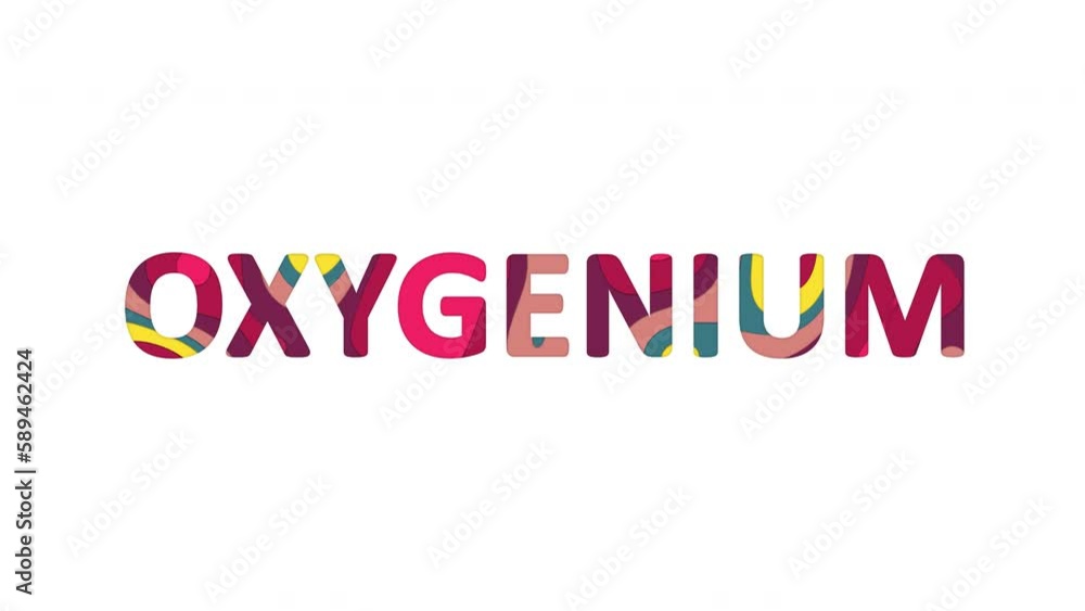 Multi-colored inscription Element of periodic table OXYGENIUM with colored spots floating inside. Looped from frame 120 to 839, Alpha BW at the end Multi-colored inscription Element of periodic table OXYGENIUM with colored spots floating inside. Looped from frame 120 to 839, Alpha BW at the end