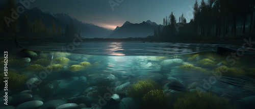 A natural aquatic scene, Generative AI