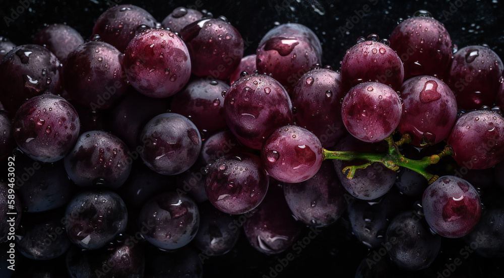 Fototapeta premium Freshly grapes zoom in shot created with generative AI