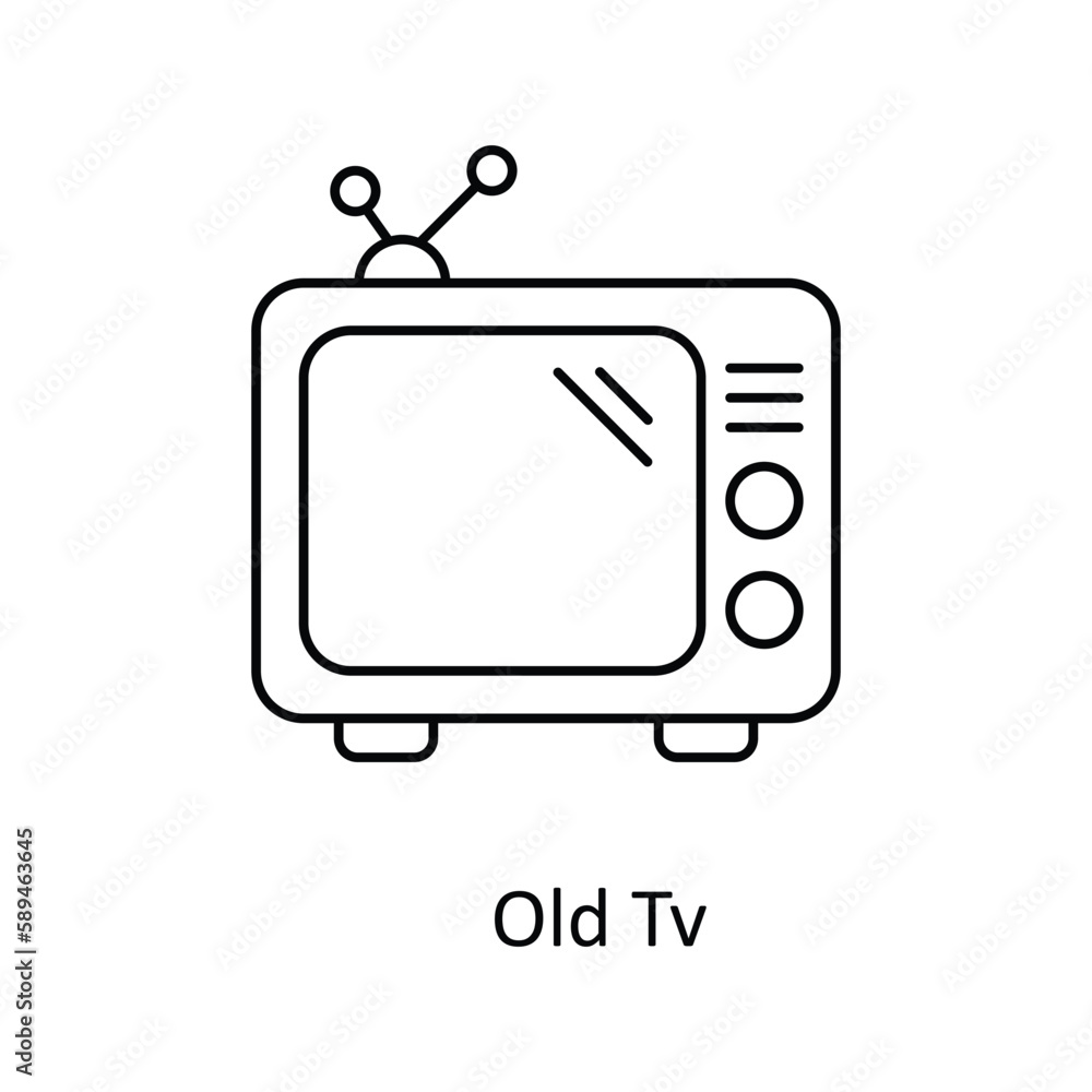 Old Tv Vector outline Icons. Simple stock illustration stock Old Tv Vector outline Icons. Simple stock illustration stock
