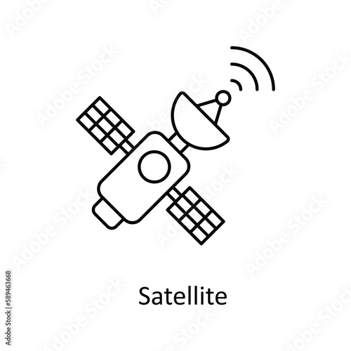 Satellite  Vector  outline Icons. Simple stock illustration stock