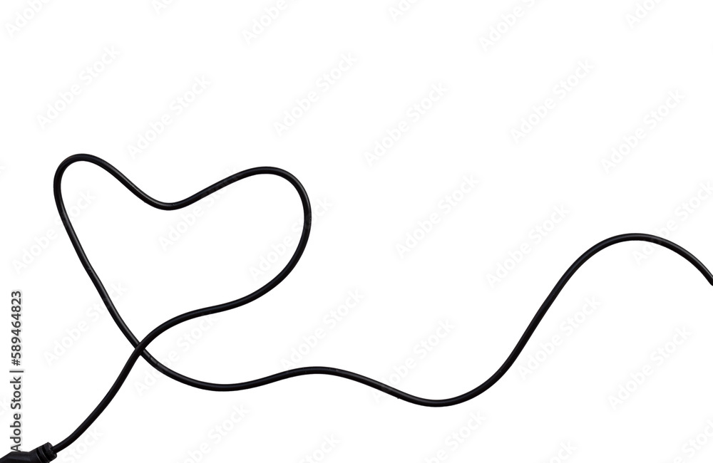 Obraz premium Heart symbol and love from cable on white background