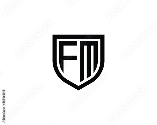 FM logo design vector template