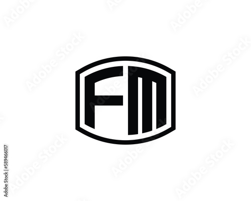 FM logo design vector template