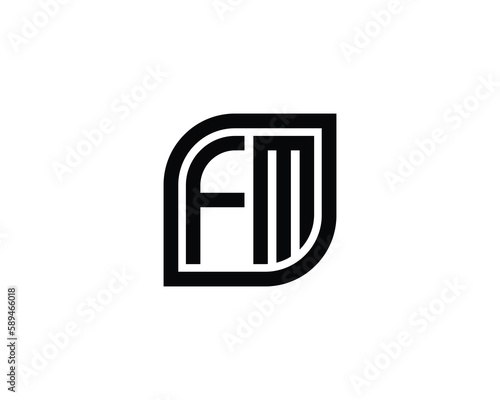FM logo design vector template