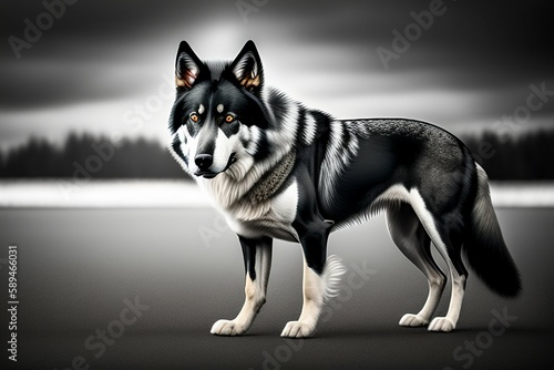 black and white dog