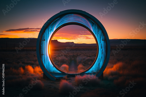 neon portal with Generative AI technology	