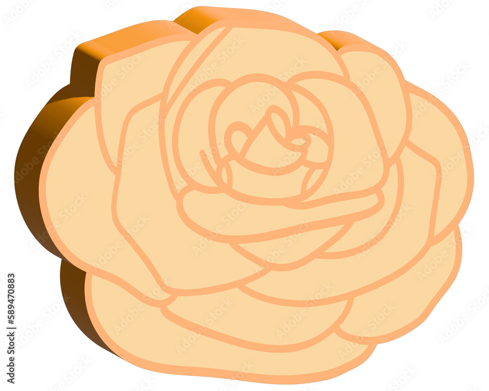 3d orange flower 3d orange flower
