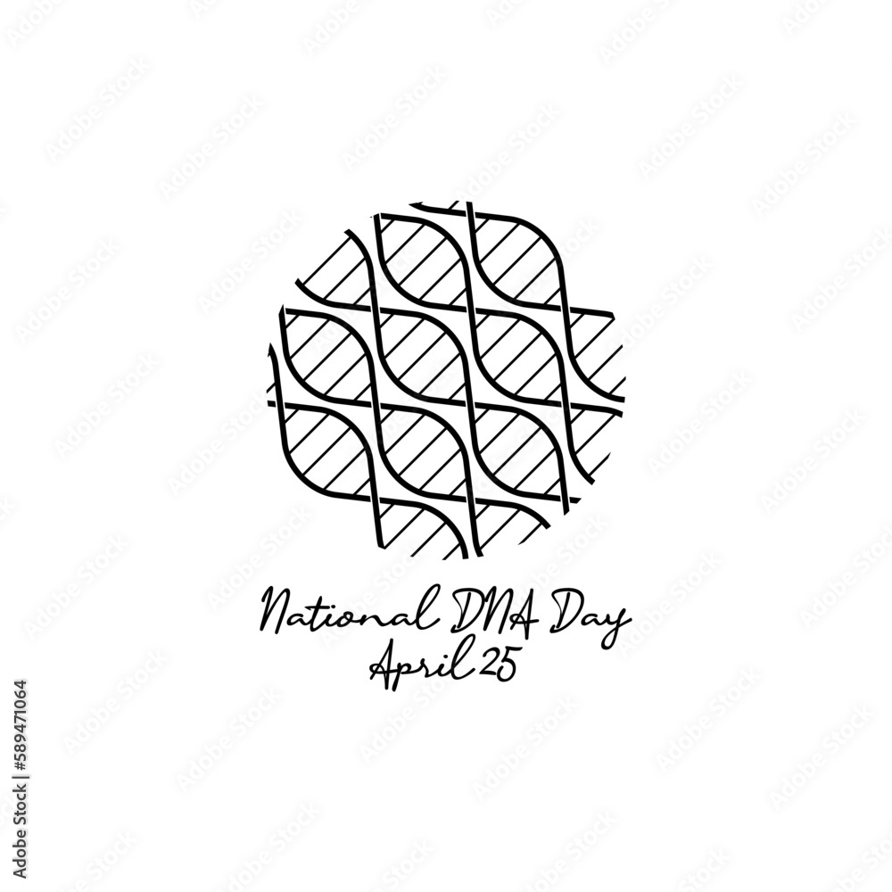 line art of national DNA day good for national DNA day celebrate. line art. illustration.