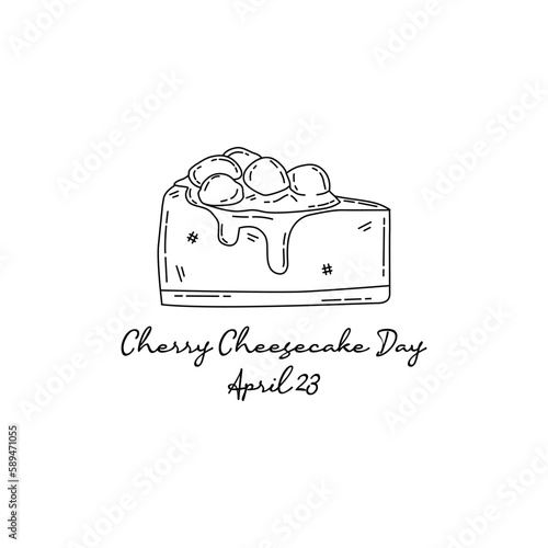 line art of cherry cheesecake day good for cherry cheesecake day celebrate. line art. illustration.