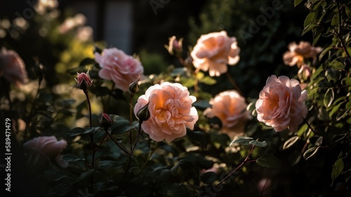 Blooming Elegance Rose Flowers Shining Bright in Daylight
