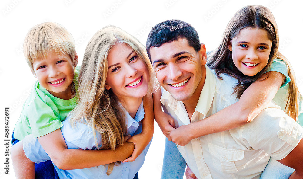 Fototapeta premium Beautiful smiling family on background