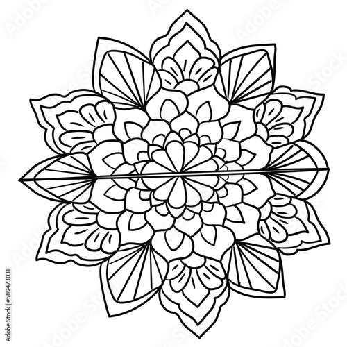 Our stunning black and white flower illustration is perfect for coloring book enthusiasts. Let your creativity bloom as you relax and unwind with this intricate and beautiful design.