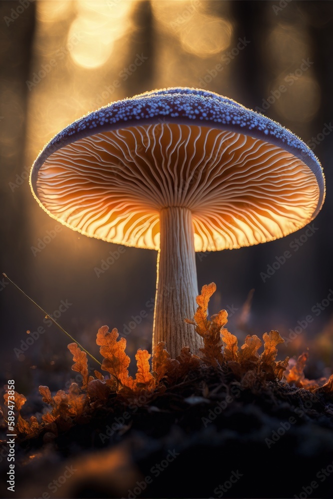Lactarius mushroom close up. Generative AI Lactarius mushroom close up. Generative AI