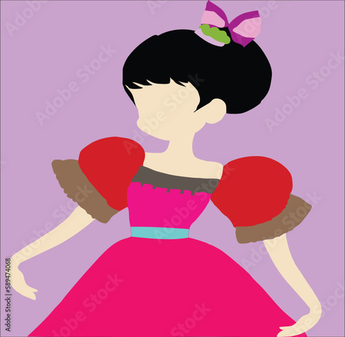 A cute princess doll with background