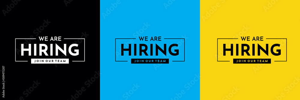 We are hiring design vector for vacant sign Job hiring poster, social media, banner, flyer and Recruitment Poster. - obrazy, fototapety, plakaty 