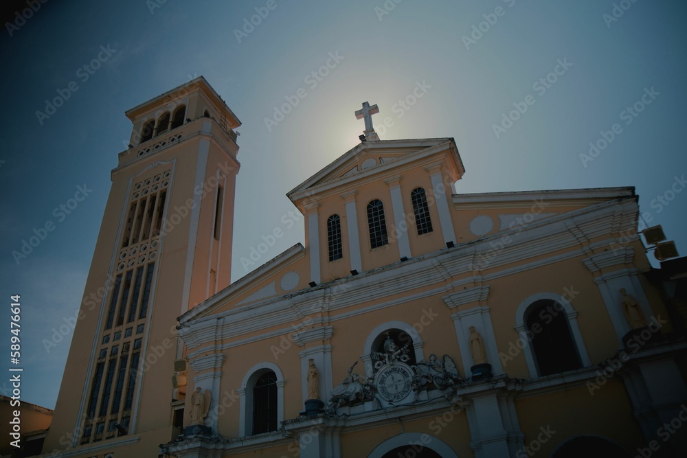 Low angle of the Manaog church in Pangasinan