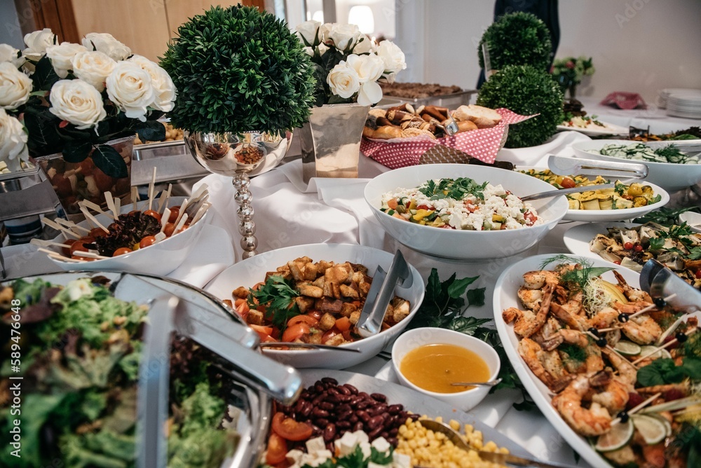 Mediterranean starter buffet on the luxury table