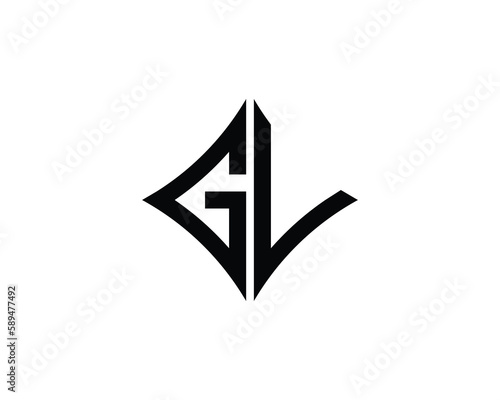 GL Logo design vector template