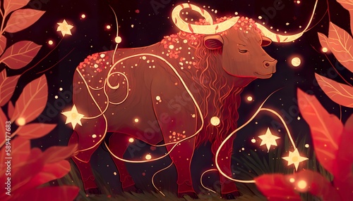 Zodiac sign of Taurus bull (ai generate)