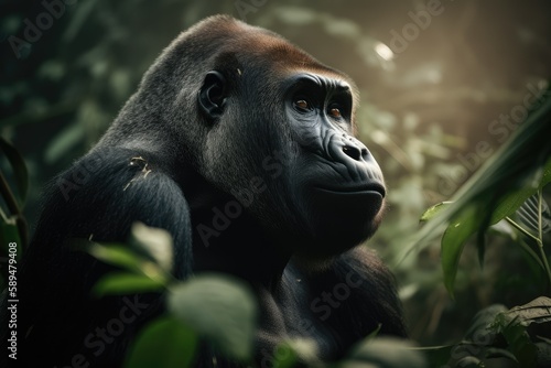 gorilla in the jungle