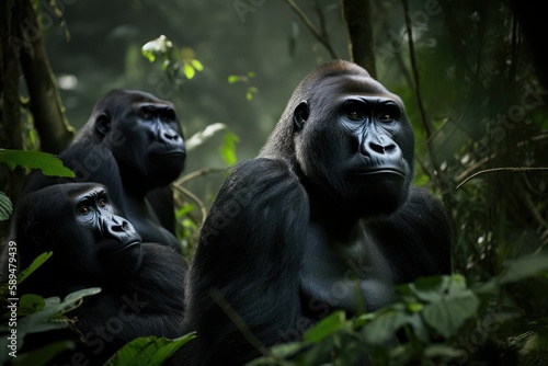 Gorillas in the jungle © Max