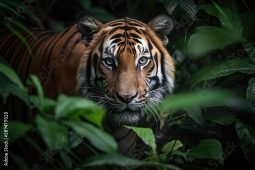tiger in the jungle 