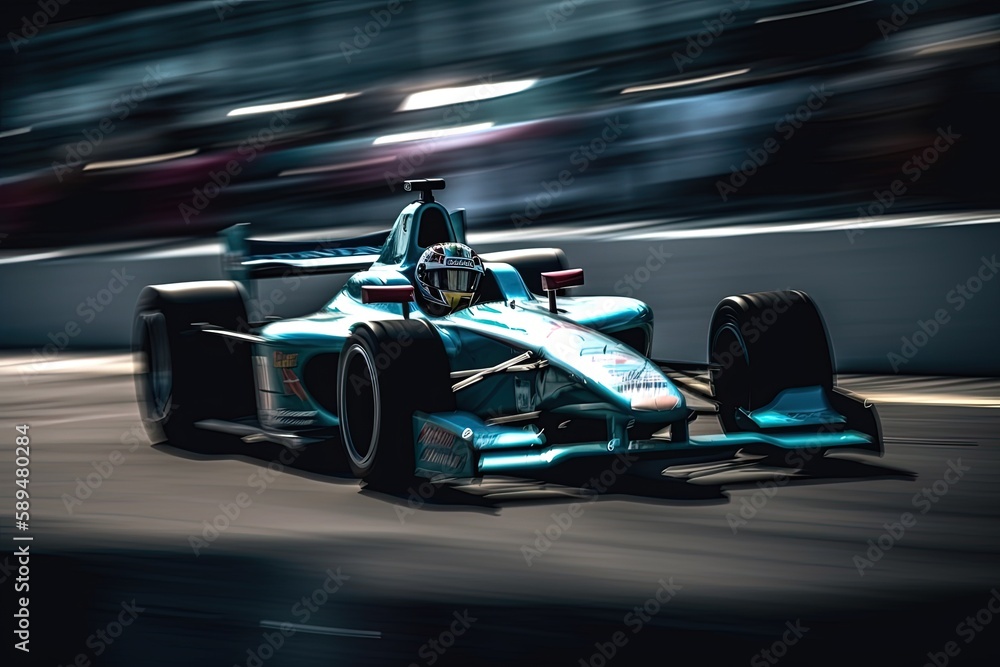 A race car driver in an electrifying race, made with generative ai