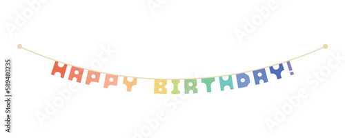 HAPPY BIRTHDAY !の文字のフラッグ - シンプルな誕生日のデコレーション用バナー
