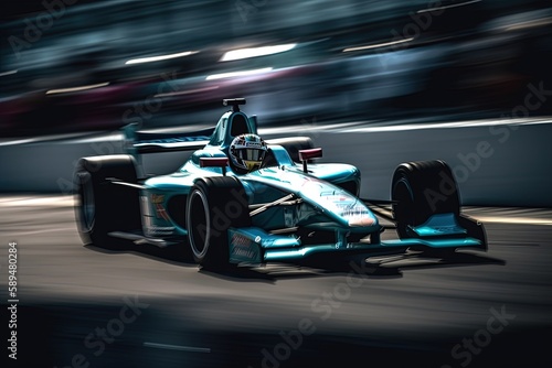 A race car driver in an electrifying race, made with generative ai © jommar